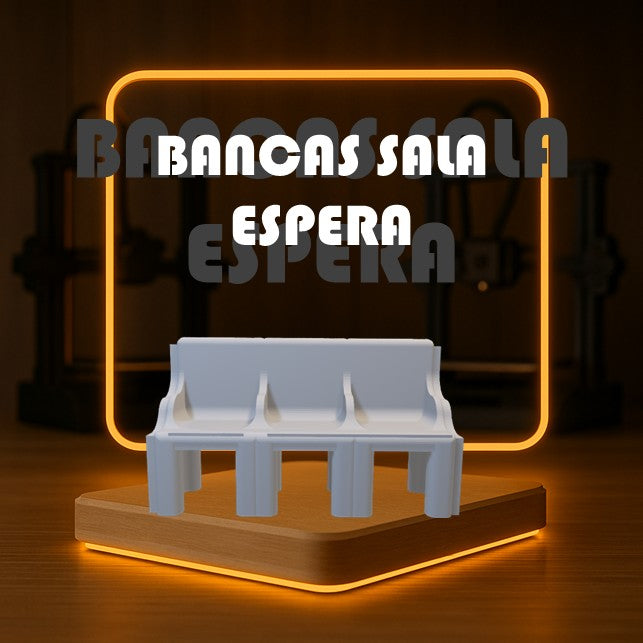 Set de BANCAS SALA DE ESPERA a Escala para Maquetas – 4 Piezas