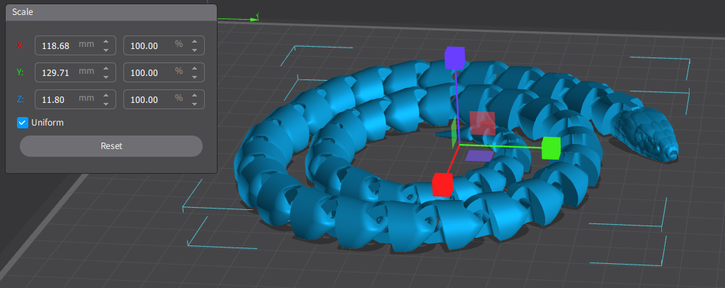 Serpiente Articulada Impresa en 3D | Modelo Flexible de Gran Tamaño - Anti Estrés