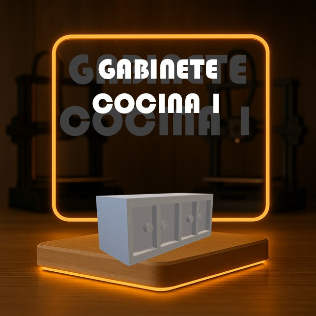 Set de GABINETE COCINA 1 a Escala para Maquetas – 3 Piezas