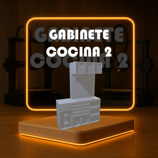 Set de GABINETE COCINA 2 a Escala para Maquetas – 1 Pieza