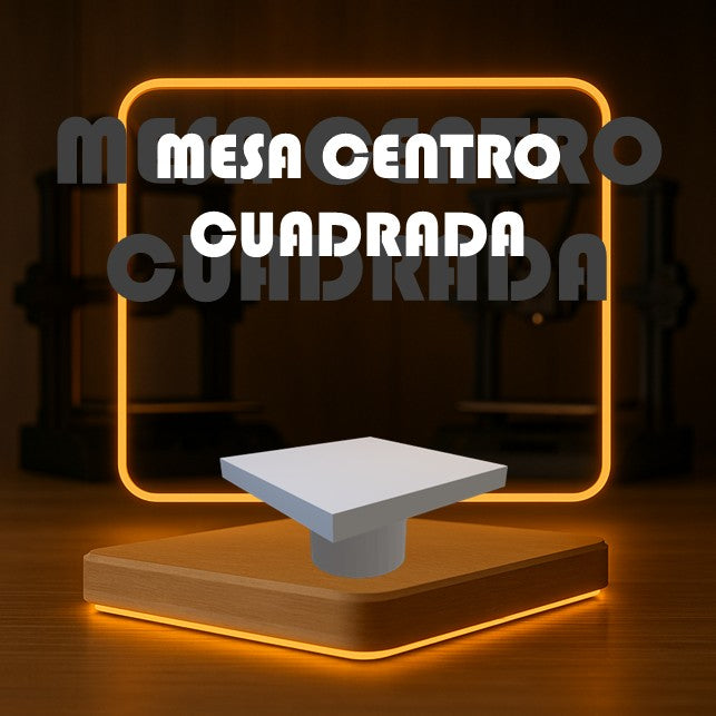 Set de MESA CENTRO CUADRADA a Escala para Maquetas – 2 Piezas