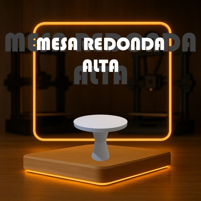 Set de MESA REDONDA ALTA a Escala para Maquetas – 3 Piezas