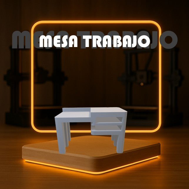 Set de MESA TRABAJO a Escala para Maquetas – 3 Piezas