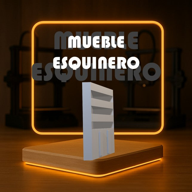Set de MUEBLE ESQUINERO a Escala para Maquetas – 2 Piezas