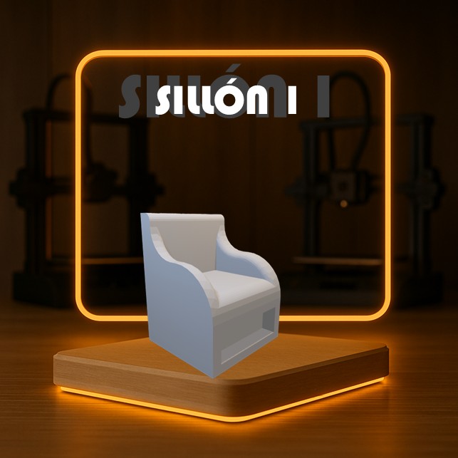 Set de SILLÓN 1 a Escala para Maquetas – 2 Piezas
