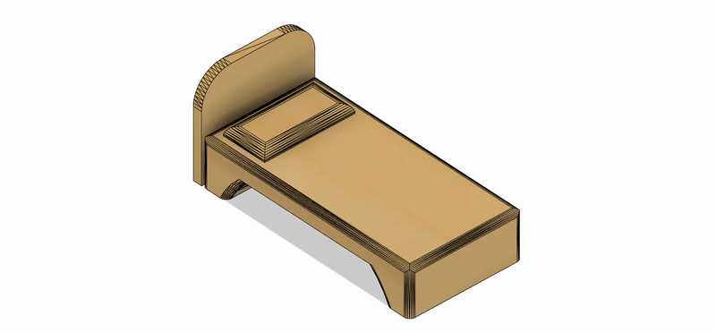 Set de CAMA INDIVIDUAL a Escala para Maquetas – 3 Piezas