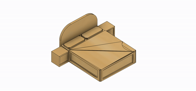 Set de CAMA MATRIMONIAL a Escala para Maquetas – 2 Piezas