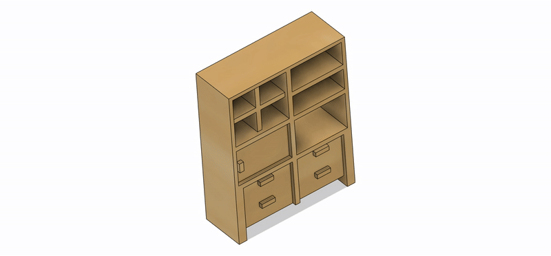 Set de ESTANTE COMEDOR a Escala para Maquetas – 2 Piezas