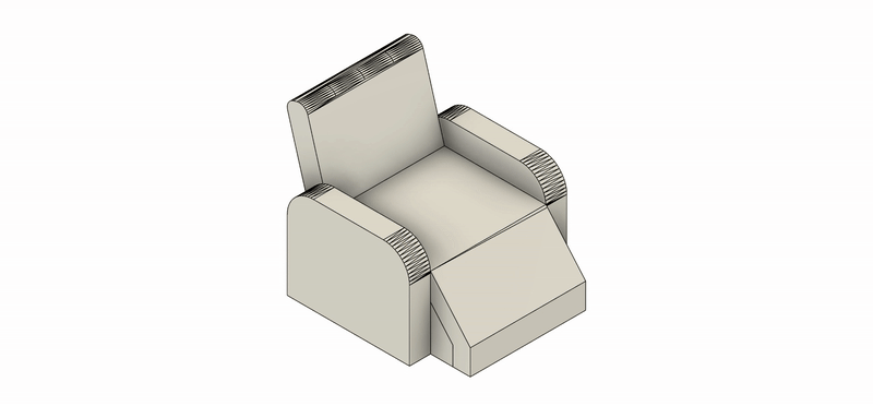 Set de SILLÓN ACOMPAÑANTE a Escala para Maquetas – 2 Piezas