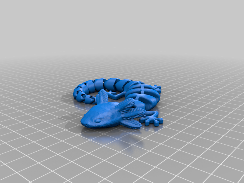 Ajolote Articulado Impreso en 3D – Flexible, Anti-Estrés y Coleccionable