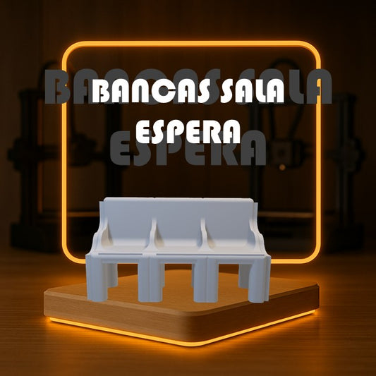 Set de BANCAS SALA DE ESPERA a Escala para Maquetas – 4 Piezas