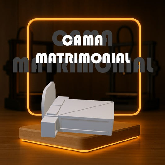 Set de CAMA MATRIMONIAL a Escala para Maquetas – 2 Piezas