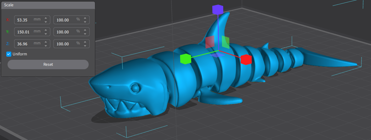 Tiburón Articulado 3D Flexible – Figura Impresa en 3D Anti Estrés