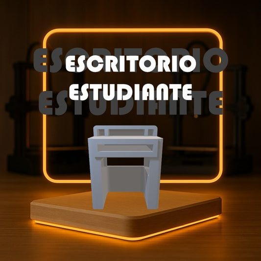 Set de ESCRITORIO ESTUDIANTE a Escala para Maquetas – 10 Piezas