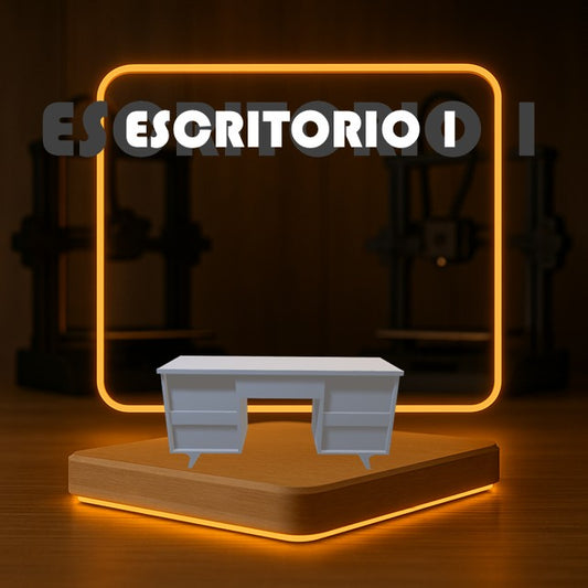 Set de ESCRITORIO 1 a Escala para Maquetas – 3 Piezas