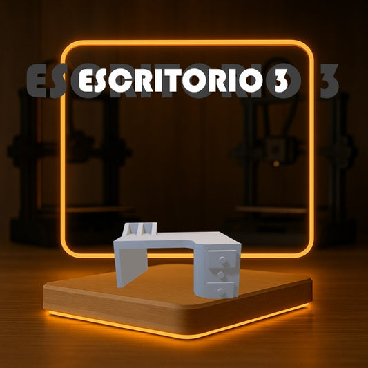 Set de ESCRITORIO 3 a Escala para Maquetas – 3 Piezas