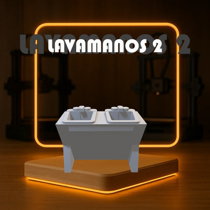Set de LAVAMANOS 2 a Escala para Maquetas – 2 Piezas