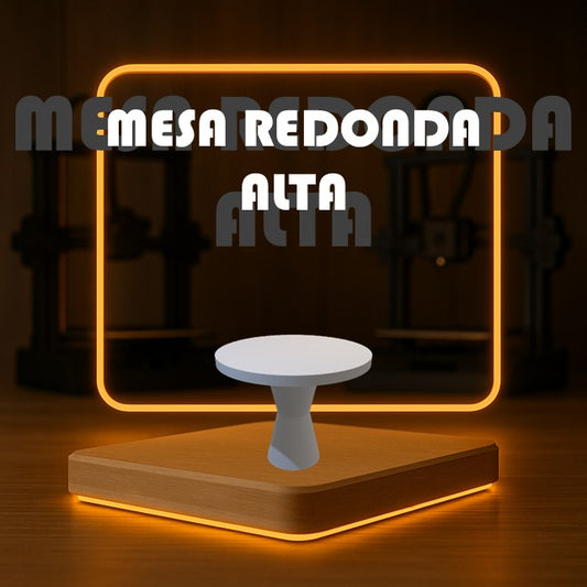 Set de MESA REDONDA ALTA a Escala para Maquetas – 3 Piezas