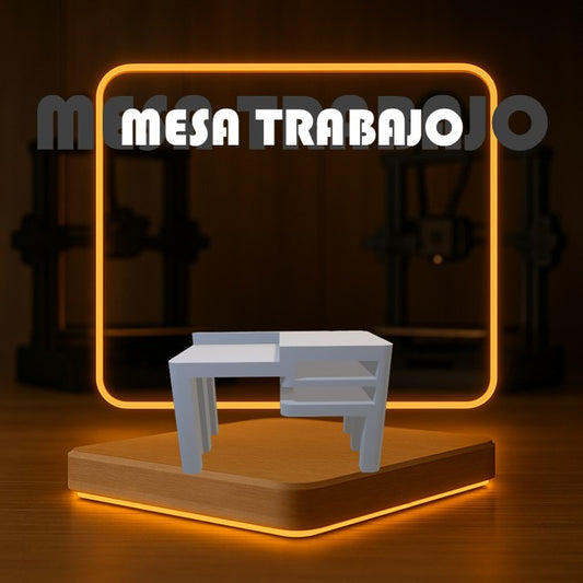 Set de MESA TRABAJO a Escala para Maquetas – 3 Piezas