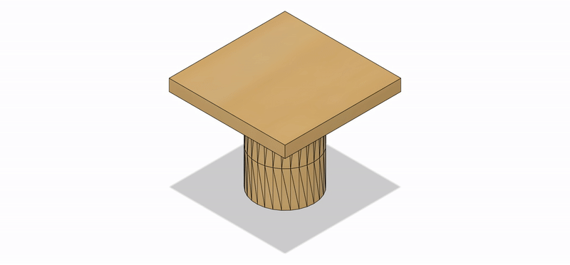 Set de MESA CUADRADA ALTA a Escala para Maquetas – 3 Piezas