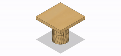 Set de MESA CUADRADA ALTA a Escala para Maquetas – 3 Piezas