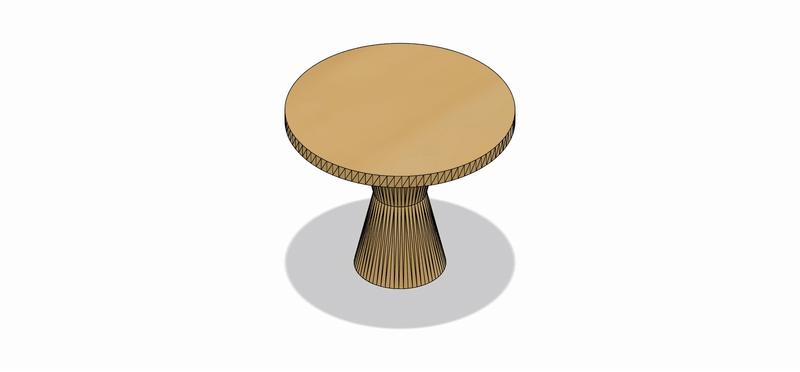 Set de MESA REDONDA ALTA a Escala para Maquetas – 3 Piezas