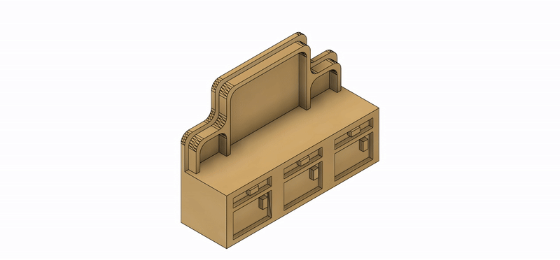 Set de TOCADOR a Escala para Maquetas – 2 Piezas